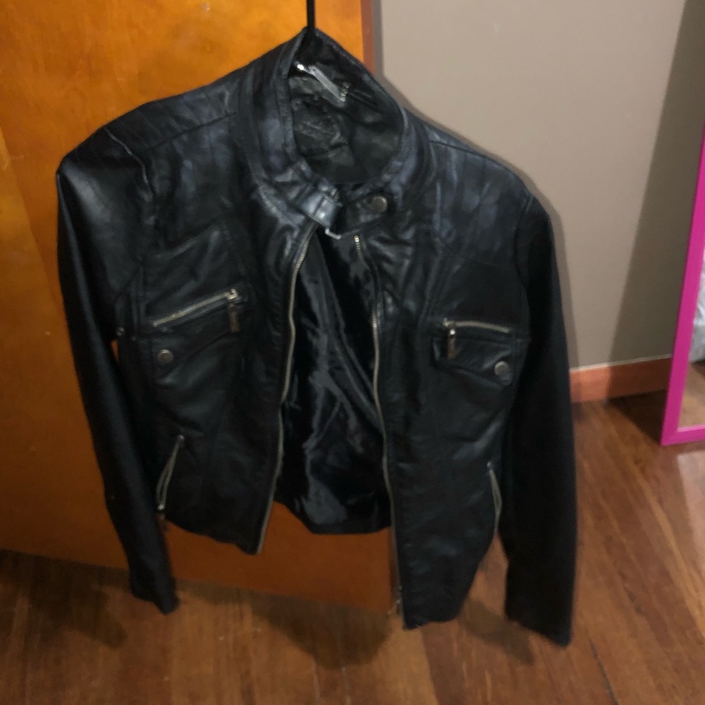 Black faux leather jacket